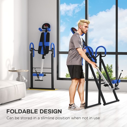 HOMCOM Adjustable Gravity Inversion Table with Safety Belt, Blue - Picture 5 of 11