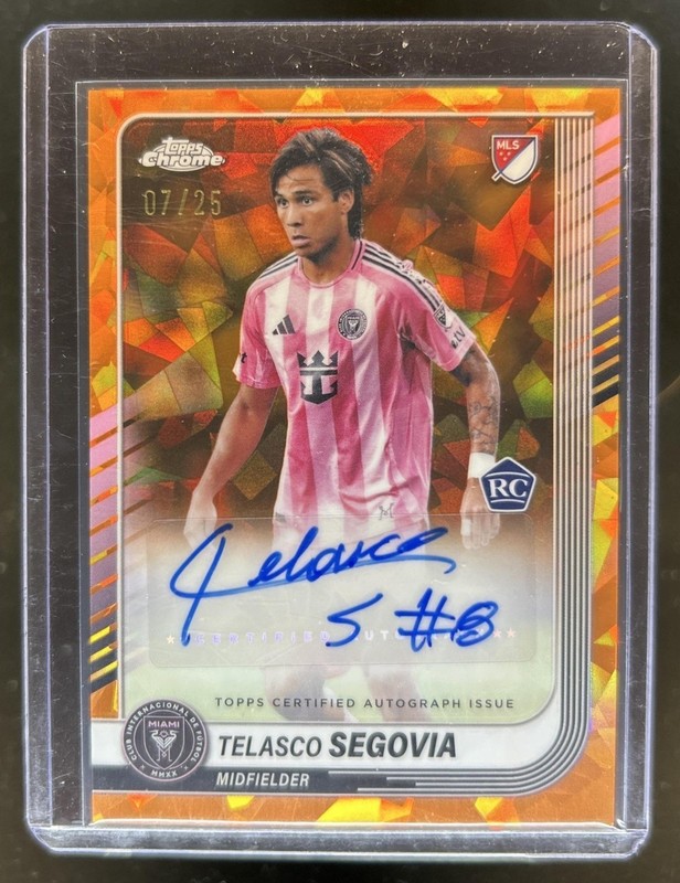2025 Topps Chrome MLS Sapphire Telasco Segovia Auto RC Orange Refractor #/25