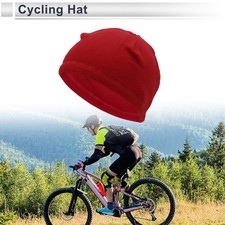 Cycling Hat Keep Warm Red 26x17cm Polar Fleece Fabric 1 Pcs