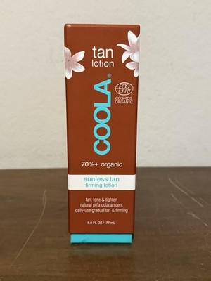 COOLA Organic Sunless Tan Firming Lotion 177ml Self Tanner Pina Colada New Vegan