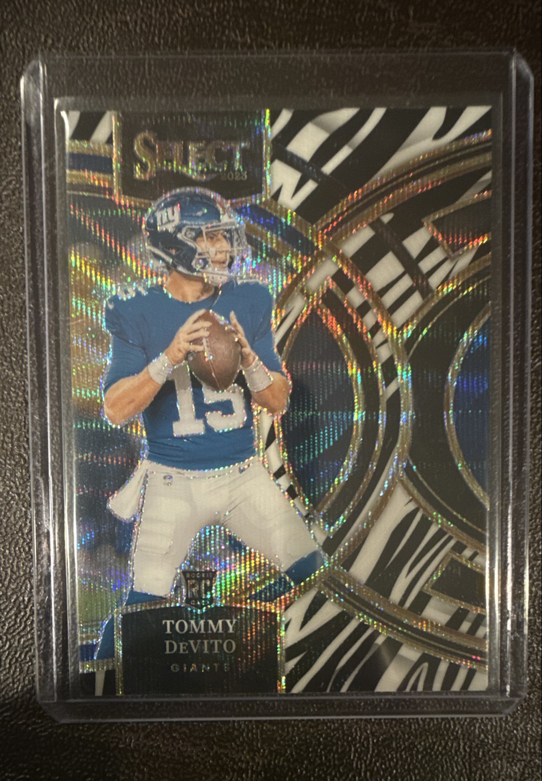 2023 Panini Select - Premier Level Tommy DeVito #102 Zebra Prizm Die-Cut (RC)