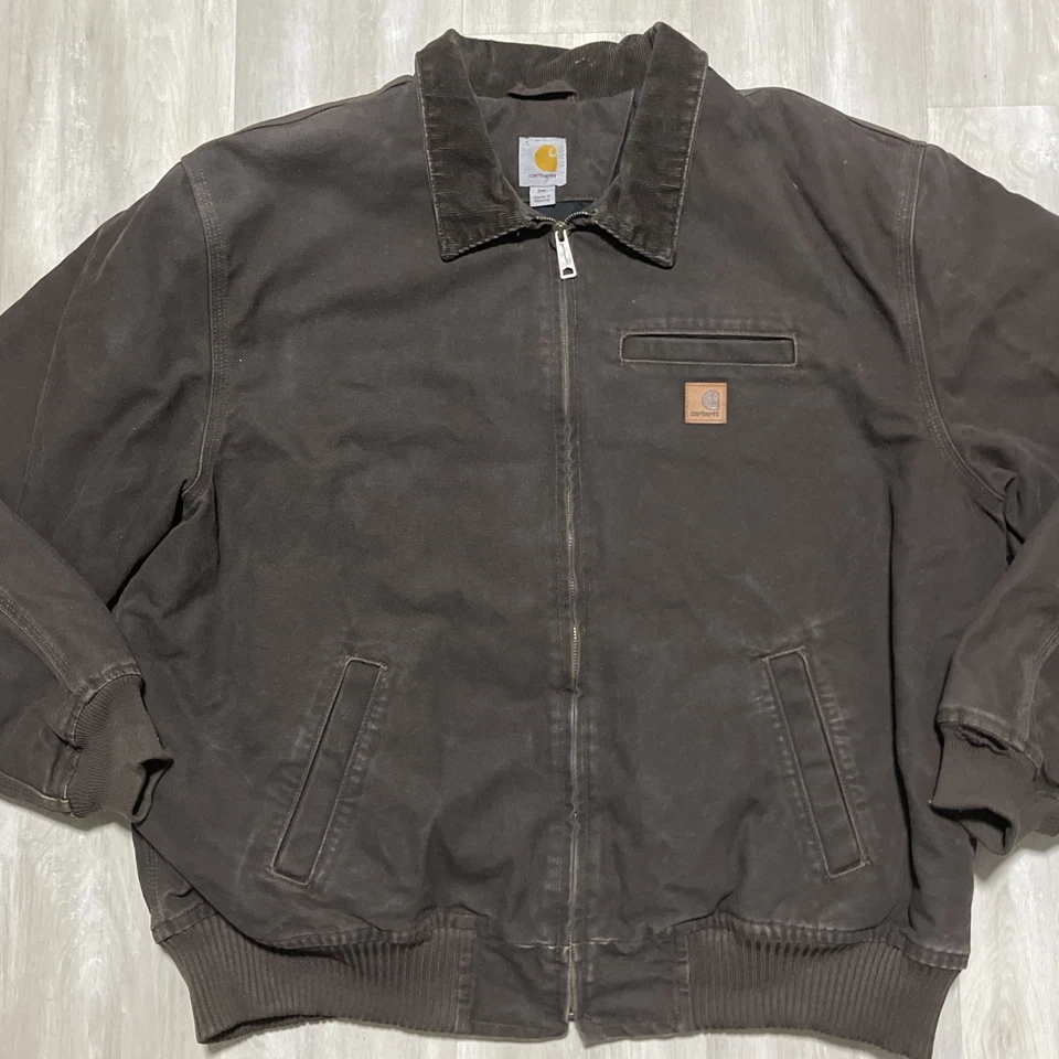 Chaqueta Carhartt Detroit Bankston Hombres 2XL Marrón Ropa de Trabajo Acolchada Forrada 101228-201 Foto 4 de 4