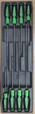 Snap On Instinct Green Soft Handled 8pc Cabinet Screwdriver Set Sgdxl80bg