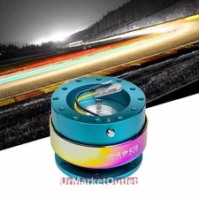 NRG Blue/NeoChrome Ring GEN 2.0 Race 6Hole Steering Wheel Quick Release Adapter