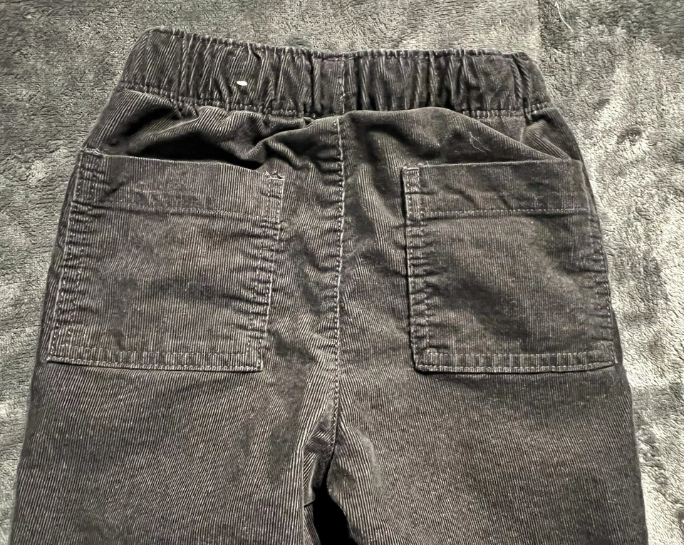 Pantalones de pana forrados negros para niños, talla 4T de EE. UU., cintura ajustable Foto 3 de 4