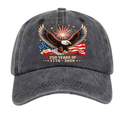 USA 250th Anniversary Hat Patriotic Eagle American Flag 1776