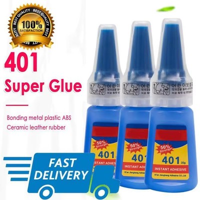 401 Glue Instant Fast Adhesive 20ML Bottle Super Glue Multi-Purpose Fix 3Pcs