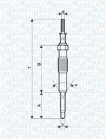 GlüHkerze Magneti Marelli 062900034304 FüR JM Hyundai LD Tucson CEE FD KIA M10X1