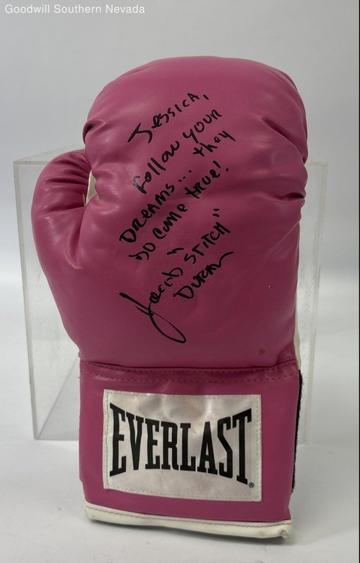 Everlast Signed Jacob Stitch Duran Signature Pink Boxing Glove