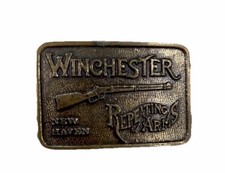 Vintage Winchester Repeating Arms Metal Belt Buckle 3.75" x 2"