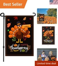 Festive Double-Layer Thanksgiving Flag 12.5 x 18 Inch for Garden Decoration