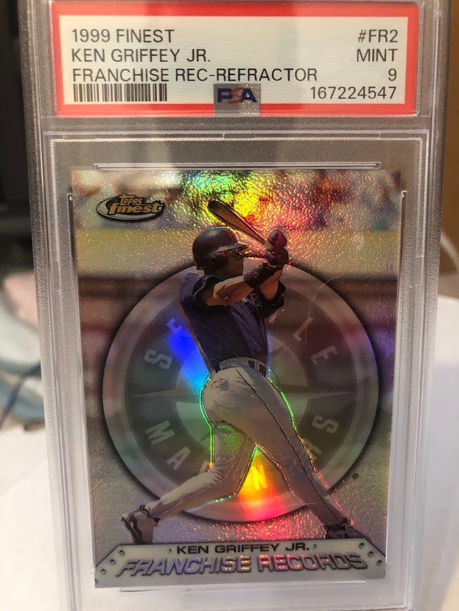 1999 TOPPS FINEST FRANCHISE RECORDS -REFRACTOR KEN GRIFFEY JR. PSA 9
