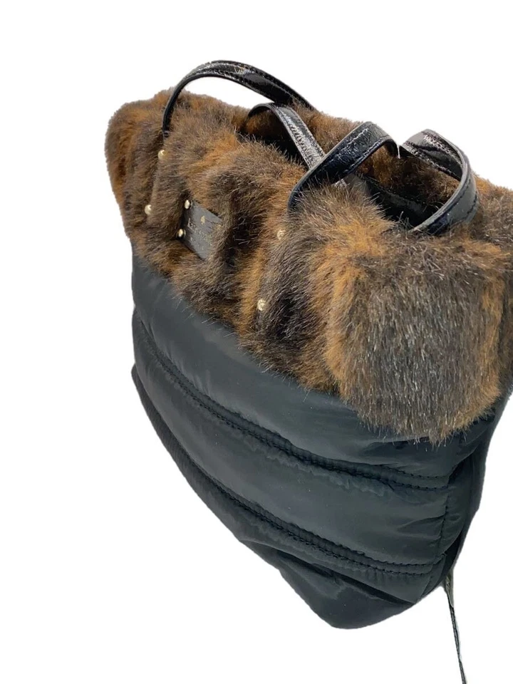 Kate Spade York меха выстеганная сумка с короткими ручками черный полиэстер б/у - Изображение 2 из 4