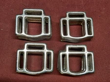 Leather Hardware - LOT 20 CHROME PLATED BRASS 3 Sided Halter Squares - Size 1"