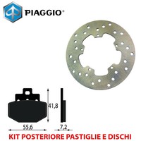 Satz BremsbelÄGe UND Bremsscheiben Hinten Piaggio Super Hexagon 250 Gtx...