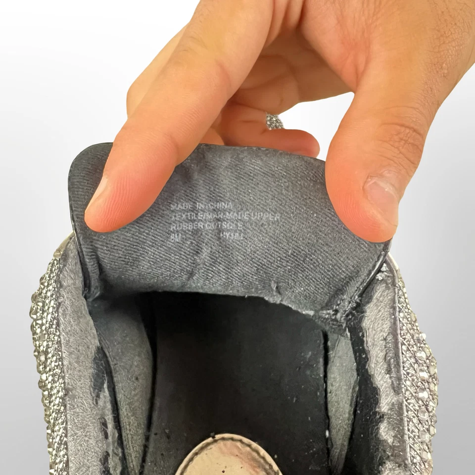 MICHAEL Kors Cosmo Womens 8 Silver Glitter Rhinestone Chunky Sneaker Shoe Metall - Image 2 of 4