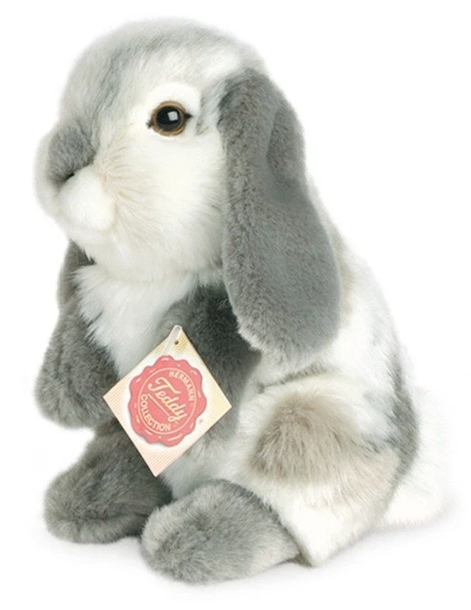 Gris Sentado Conejo Por Teddy Hermann - Juguete de Peluche Conejito - 19cm 93760 - Imagen 1 de 1
