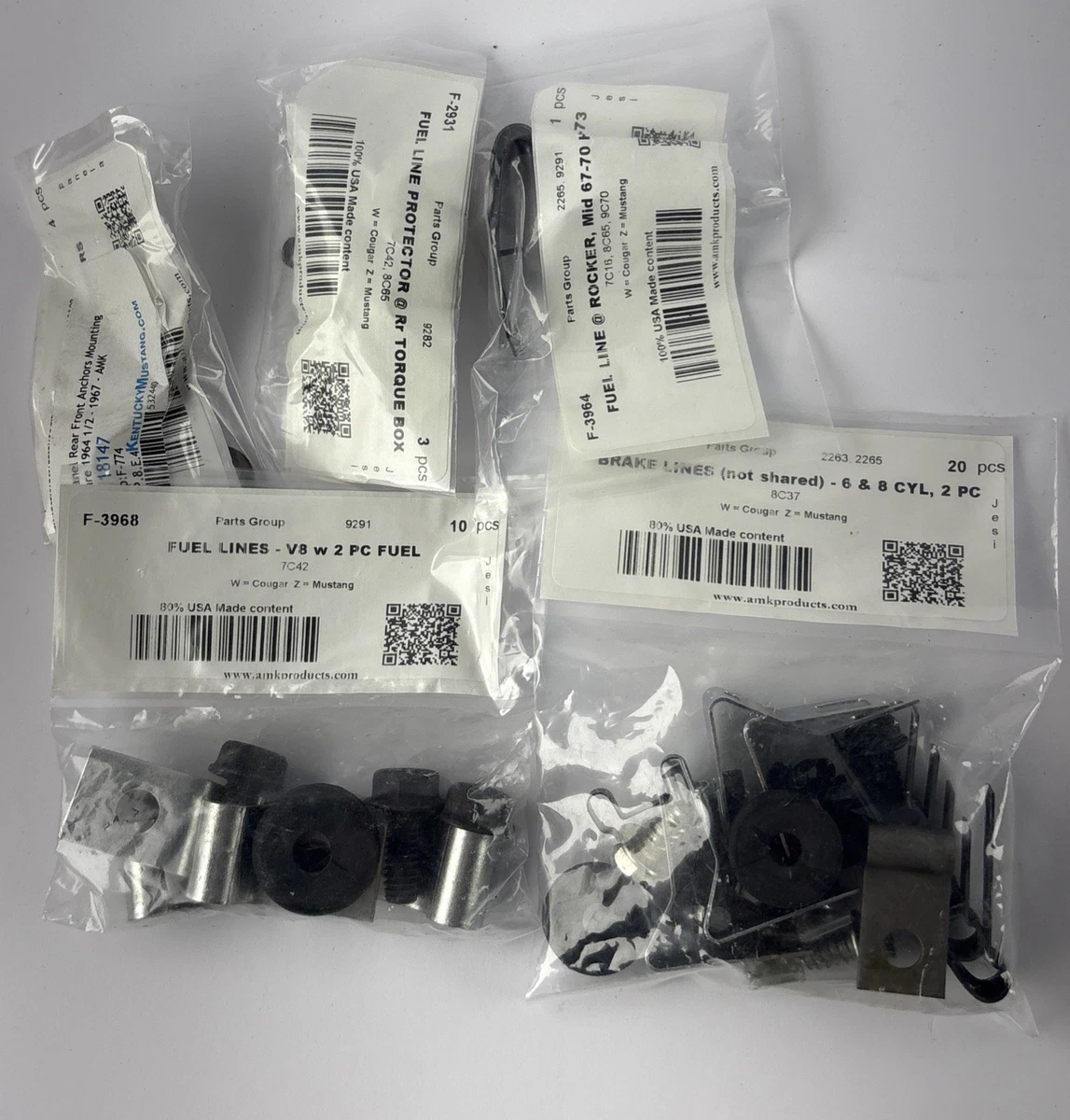 AMK 67Z-BF82H Brake Fuel Line Clip Kit 1967 Ford Mustang V8 Hardtop photo 3