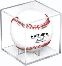 Baseball Display Case, UV Protected Acrylic Cube Baseball Holder Square Clear
