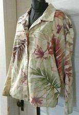 COLDWATER CREEK Cotton Floral Button Up Suit Jacket Blazer L