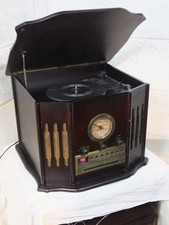 MAHOGANY  EFFECT 4 IN 1  RECORD CD, RADIO & CASSETTE PLAYER. Req Attention