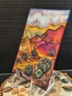 ACEO Original Peyote Cactus Desert Mountains Landscape By Crystal Valentine Mini — photo 3