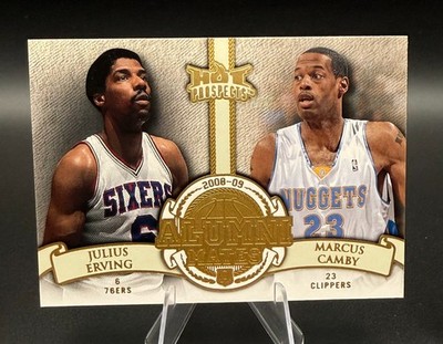 Julius Erving & Marcus Camby 2008-09 Fleer Hot Prospects Alumni Mates #AM-17