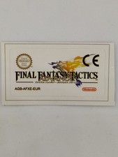 FINAL FANTASY TACTICS ADVANCE (EUR) Game Boy Advance GBA replacement label
