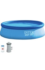 Image of Intex 8ft (2.4m) Easy Set Round Swimming Pool with Pump Filter (2 PIN EURO PLUG)