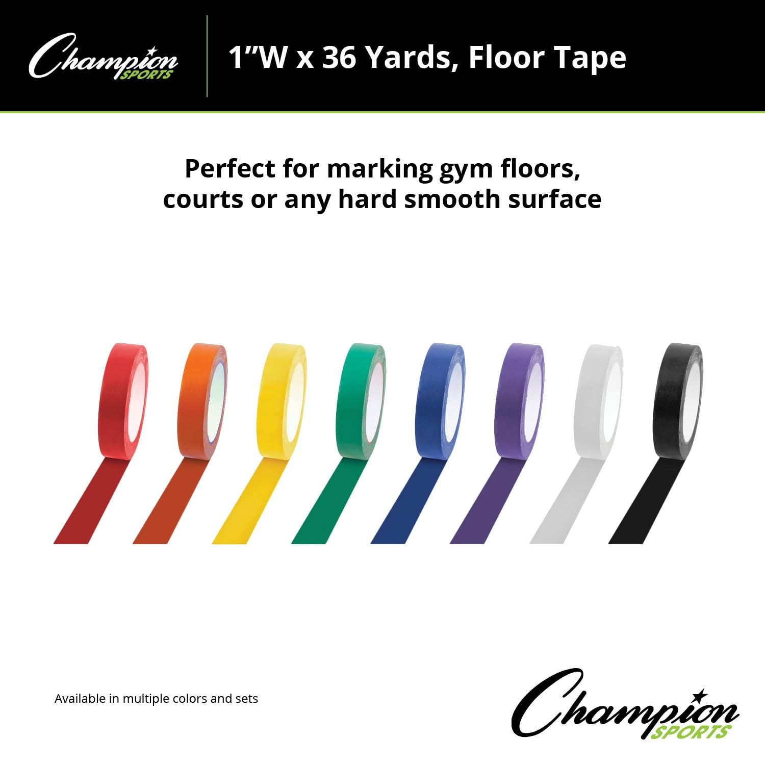 Champion Sports 1 Inch Purple Vinyl Floor Marking Tape 36 Yards Heavy Duty