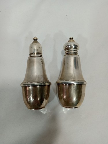 Duchin Creations gewichtete Sterlingsilber Salz Pfefferstreuer mit Glaseinsätzen - Bild 3 von 5