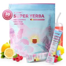 Mate Lemonade, Powder.Raspberry Servings.ZOOONE 30 Drink Flavored Yerba