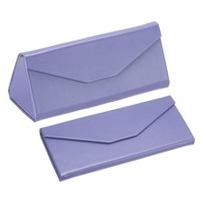 Foldable Glasses Case, 2 Pcs Triangle Magnetic Sunglasses Case, Deep Purple