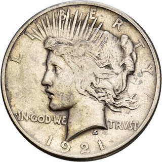 Künker: USA 1 Dollar 1921 Peace Dollar Silber