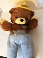 Vintage Ideal Smokey Bear Plush 15โ Made in USA Ranger Hat Badge Belt