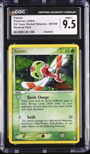 CGC 9.5 Yanma EX Team Rocket Returns 28/109 Reverse Holo Stamped Pokemon Card