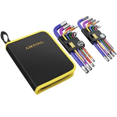 18 PCS Color-Coded Hex Torx Key Allen Wrench Set Long Ball End Metric TORX