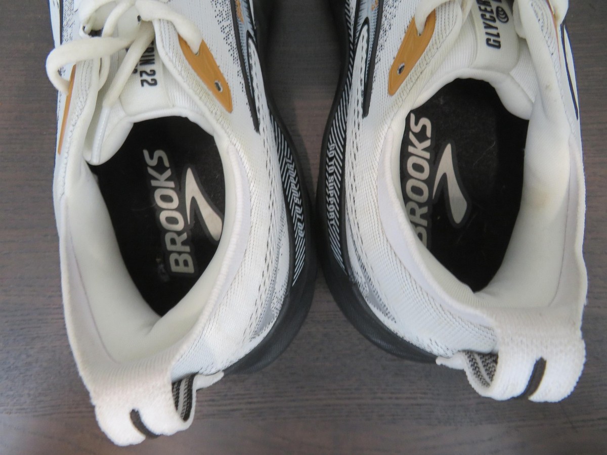 Brooks Glycerin GTS Shoes Mens Size 13 White Black Running Sneakers 1104461D135 Brooks Glycerin GTS 22 Shoes Mens Size 9.5 White Running  main image 4