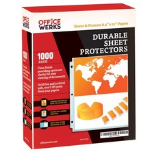 Office Werks 1000 Bulk Sheet Protectors, 8.5 X 11 Inch Clear Page for 3 Ring ...