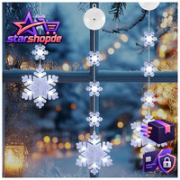 Weihnachtsbeleuchtung Fenster 3 StüCk 8 Modi Auto Timer Weiß Deko Weihnachten