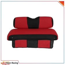 Red Golf Cart Cushion Mesh Seat Cover W/ Mobile Phone Bag For EZGO TXT