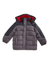 Ixtreme Boys CHARCOAL Color Block Puffer Jacket Free Hat 5/6