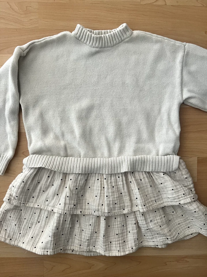 Vestido Suéter Gap Niñas 5-6 Lino Volantes Primavera Pascua Preppy Clásico Foto 3 de 4