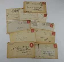 10 Antique Letters Early 1900s