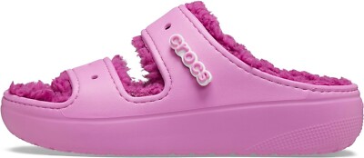 New Crocs Classic Cozzzy Platform Sandals Taffy Pink Fuzzy Slides Unisex  M15