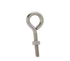 4 Pack Everbilt Cable 1/4 in. x 2 in. Stainless Steel Eye Bolts and Nuts 803554