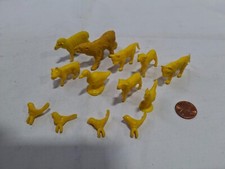 Lot of 13 Vintage 1959 Marx Hapitime Farm Playset Yellow Plastic Animals