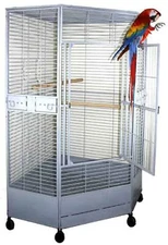 Extra Large Corner Parrot Bird Wrought Iron Cage Size, 2 Bar Spacing Available 