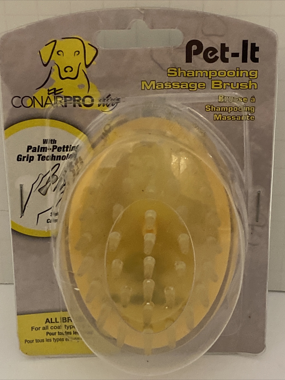 Conair PRO Pet It Shampooing Massage Brush for Dogs All Coat Lengths