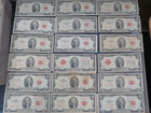 New Listing✯ Two Dollar Red Seal Lot $2 Bill Bills, 18 United States Notes Circulated